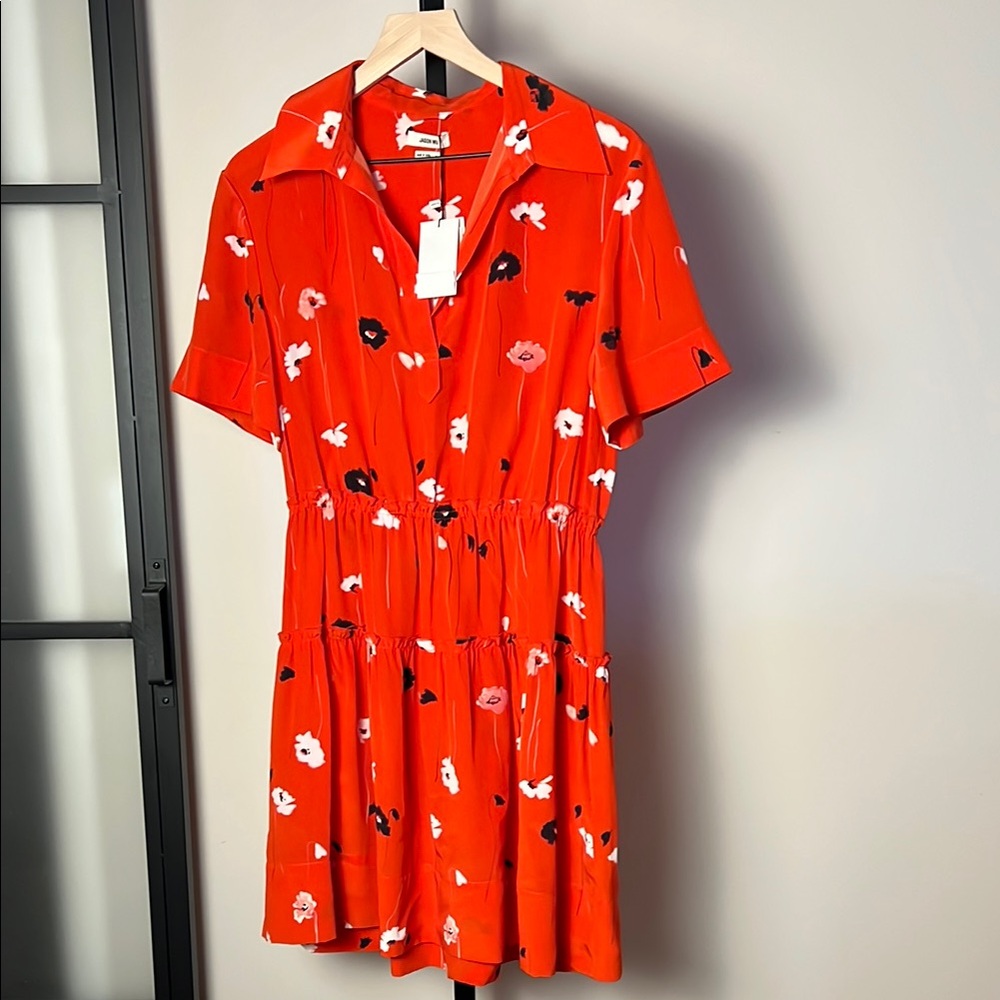 NWT Jason Wu Tiered Silk Shirtdress Size 8